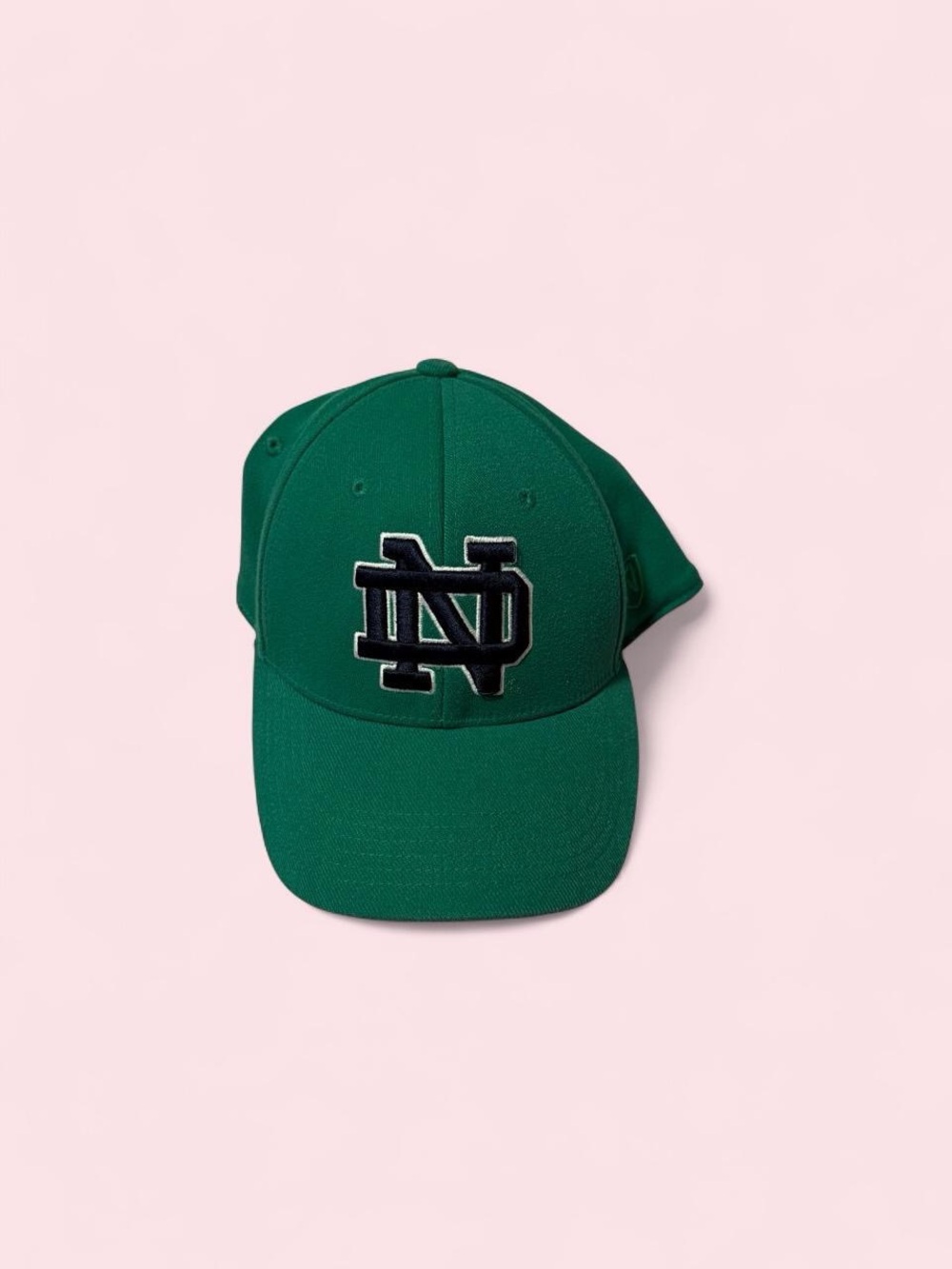 Source Unknown Green Baseball Cap with Blue Embroidered ND Logo